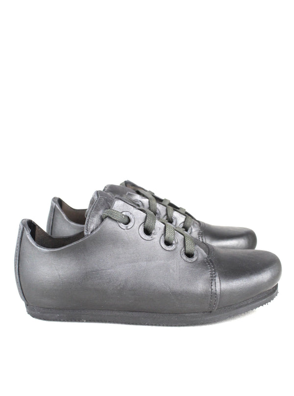 4 HOLES SILVER LEATHER SNEAKERS